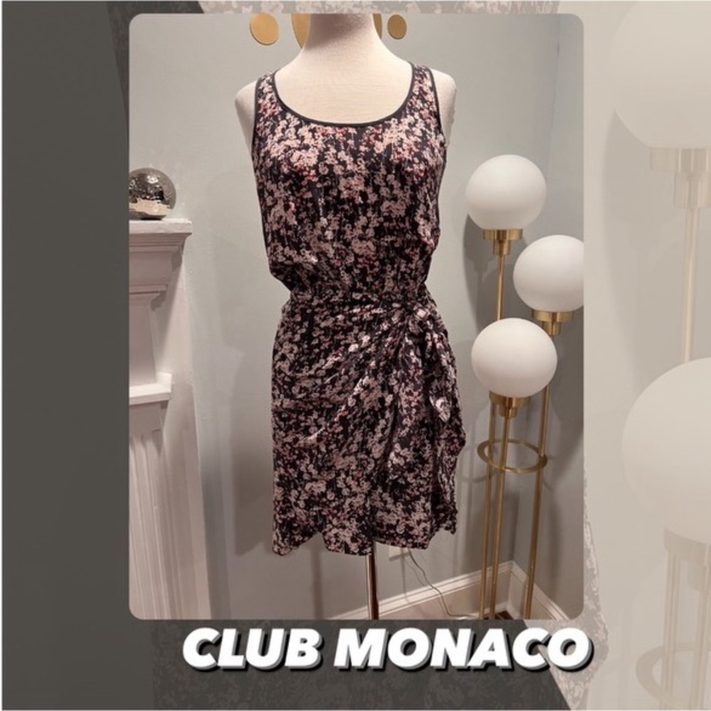 EUC Club Monaco Silk Floral Tank Dress